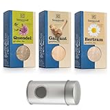yellow MEDIA Bio Hildegard Sonnentor Set: Galgant gemahlen (35g) + Quendel gemahlen (30g) + Bertram gemahlen (40g) + yellow MEDIA Streudose- AT-BIO-301
