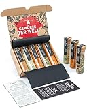 TIMBER TASTE® 5 Gewürze aus aller Welt - Seltene Gewürze Geschenkset Männer - Valentinstag Geschenke Set für Männer & Frauen - Ausgefallene Geschenke Erwachsene Kleinigkeit - Geschenkset Valentinstag