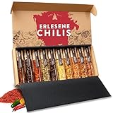 TIMBER TASTE® Scharfes Chili Gewürze Geschenkset für Männer & Frauen [BIS 1.200.000 SCOVILLE] - Das 10er-SET mit vollem Schärfespektrum - Chili Geschenke Set für Valentinstag Geschenk für Ihn
