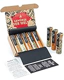 TIMBER TASTE® 5 Gewürze aus aller Welt - Seltene Gewürze Geschenkset Männer - Gewürzset Geschenke für Männer - Ausgefallene Geschenke Erwachsene Kleinigkeit - Tolles Gewürze Set Geschenk Geburtstag