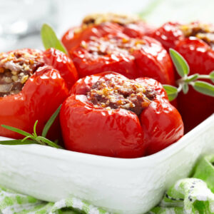 Gefuellte-Paprikaschoten-Rezept-Hackfleisch-Backofen